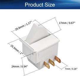 Heyiarbeit Refrigerator Door Light Switch 3Pin Universal Replacement LTK-17 Momentary Fridge Switch NC AC 250V 0.5A for Most Refrigerators Freezer White 3Pcs