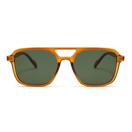 H HELMUT JUST Retro Sunglasses for Men and Women, Rectangle Sunglasses for Men and Women, Gradual Tee/Green
