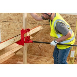 Guardian 2601 Portable Wall Jack For Use with 1-1/2 X 3-1/2 Inch Wood Poles Or 3-1/4 inch OD Steel Pipe 1000lb Load Capacity Cast Iron