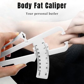 Body Fat Caliper with Body Fat Percentage Measure Chart for Accurately Measuring Body Fat,White