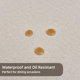 Plenmor Table Cloth Wipeable Tablecloth PVC Plastic Wipe Clean Waterproof Rectangular Table Cover Protector for Kitchen Picnic Outdoor Indoor (Beige, 137x275 cm)