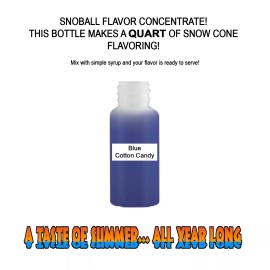 Summer Snow Entertainment BLUE COTTON CANDY MIX Snow CONE/SHAVED ICE Flavor QUART #1 CONCESSION