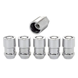 McGard 24537 Cone Seat Wheel Locks Chrome (M12 x 1.5 Thread Size) - Set of 5, 5 Locks / 1 Key