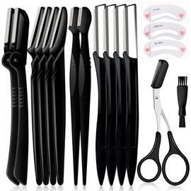 Molisaka Eyebrow Razor Pack, Multipurpose Dermaplaning Face Razors for Women Facial Hair Removal/Exfoliating/Eyebrow Face Shavers/Peachfuzz, Bulk Straight Eyebrow Trimmers for Women