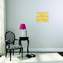 Better Together Milk Cookies Food Kitchen Cook Chef Gourmet Bon Viveur Fancy Food Wine Baking Donuts Pancakes Decorating Ideas Girl Boy Bedroom Wall Decal Sticker - Size: 13 Inch x 18 Inch