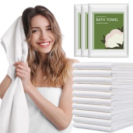 Luriseminger 10 x Disposable Shower Towels, Portable Disposable Bath Towel Made of Non-Woven Fabrics, Large Disposable Towels for Beauty, Travel, Hotel, Excursion, Camping (70 x 100 cm)