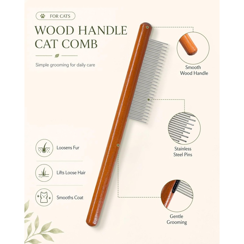 Angootao 3Pcs Natural Boar Bristle Dog Grooming Brush Set