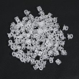 DIYOVNAK 100-Piece Pack of 0.39inch/1cm Hair Claws Clips - Plastic Mini Hairpins for Women & Girls - Hair Accessories & Gifts - Hair Clip Clamp (100 pieces-clear)