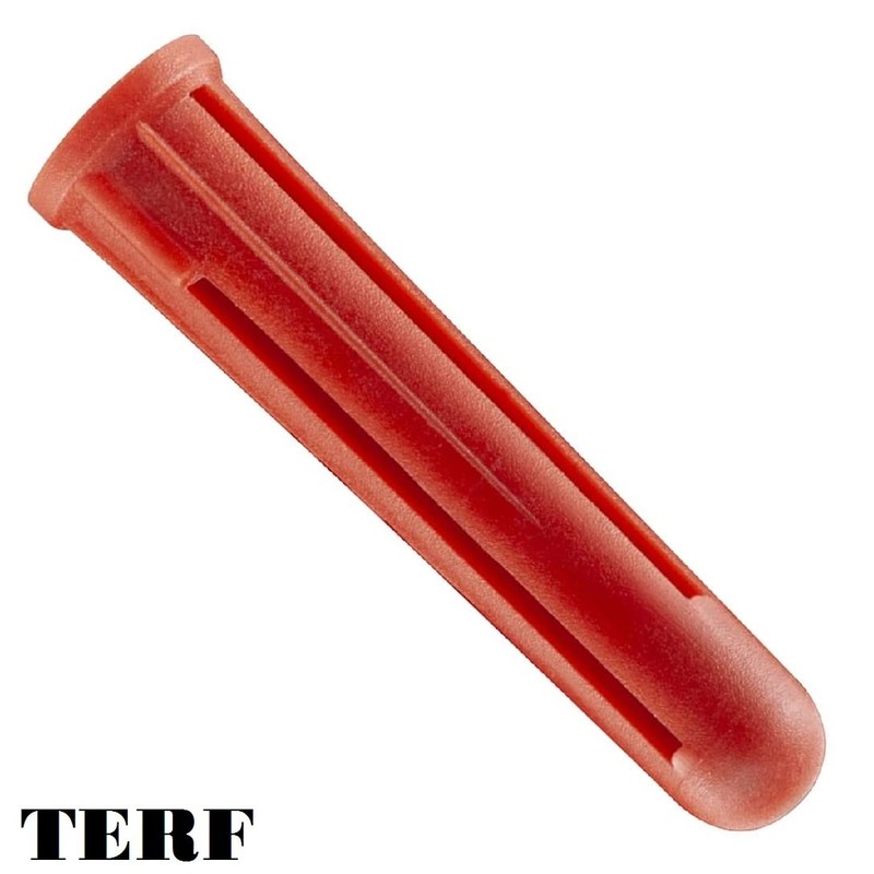 TERF® Premium Quality Red Wall Plugs - 6mm x 30mm