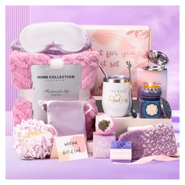 Spa Gift Baskets for Women, Care Package for Women After Surgery, Birthday Baskets, Gift Baskets with Luxurious Blanket for Women, Mom, Wife, Sister, Friends