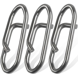 JSHANMEI Fishing Power Speed Clips 50pcs Fishing Clips High Strength Stainless Steel Speed Clip for Fishing Lure Quick Change Fast Link Fishing Snap Clips Connector Tackle #L