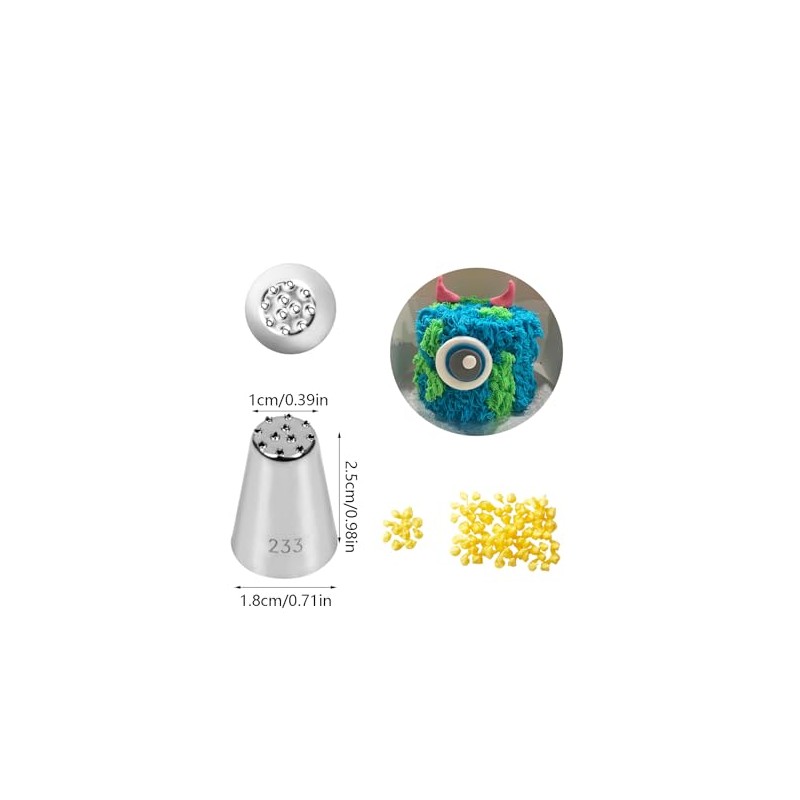 233 Piping Nozzle,Grass Piping Tip 233,Stainless Steel Multi-Opening Icing Nozzle