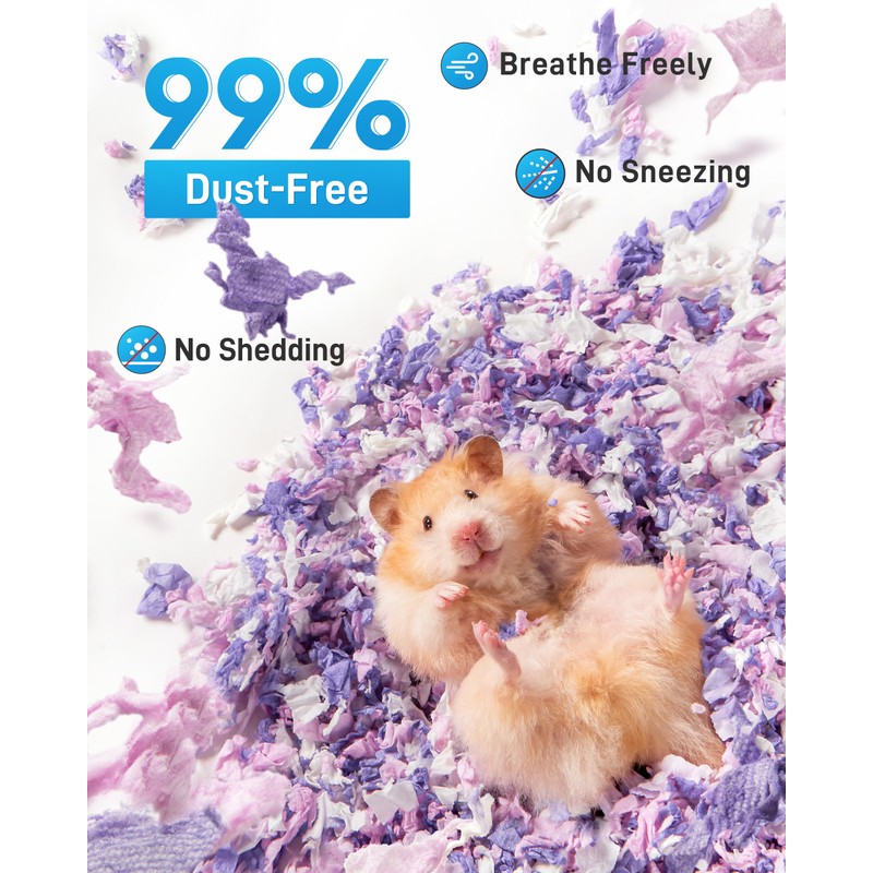 BUCATSTATE Hamster Bedding 70L, 99% Dust-Free Guinea Pig Paper Bedding
