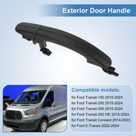 X AUTOHAUX Exterior Rear Passenger Door Handle for Ford Transit 150 250 350 2015-2024 Sliding Door Handle BK2Z-6126604-A/BK2Z-61218B08-A Textured Black