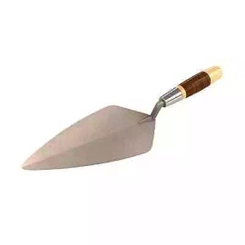 Bon Pro Plus 9" Narrow London Pro Carbon Steel Brick Trowel With Leather Handle