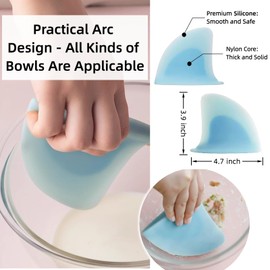 JCJCJC "Shark Fin" Bowl Scraper, Silicone Kitchen Scraper Tool
