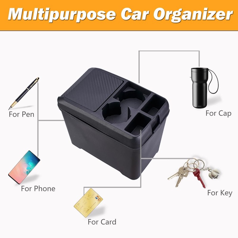 JSCARLIFE Cost-Effective Interior Trash Can for Vehicle Multi-Functional Storage Box