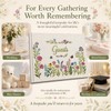 Embroidered Linen Wedding Guest Book, 160 Pages, Rustic Floral
