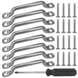 Eye Plate Stainless Steel, Pack of 8 Boat Top Pad Eye Deck Loop Tie Down 304 Stainless Steel Pad Eye for Kayak Canoe Fender Eyelet Small Kayak Pad Eye Strap for Kayak Canoe Rigging with Screws