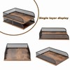 Set of 2 Vintage Wood & Metal Letter Tray，Desk Organizers