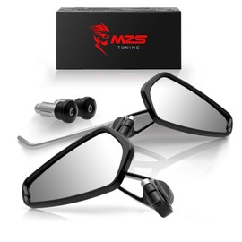 MZS Motorcycle Bar End Mirrors Rear View Side Mirror Black 7/8 Compatible with GROM MSX125 CB500F Z125 Z750 Z900 MT-03 MT-07 FZ-07 MT-09 FZ-09 MT-10 FZ-10 FZ6 FZ8 FZ6R SV650 SV1000 GSXR 600 750 1000