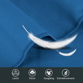 Fosdaling Mikrofaser Handtuch 3er Set（Groß 160×80cm und 2 Klein 80×40cm）, Schnelltrocknend Microfaser Fitness & Sport Handtücher, für Strandtuch, Badetuch, Sporthandtuch und Reisehandtuch (Himmelblau)