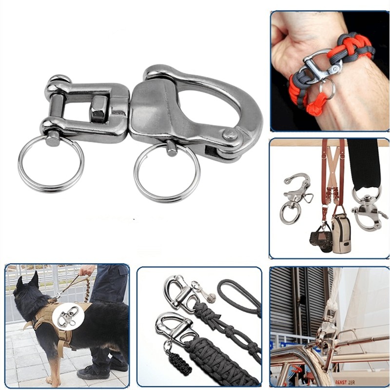 2Pcs Marine Swivel Snap Shackle， 316 Stainless Steel Quick Release