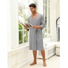 Ekouaer Men's Lightweight Kimono Spa Robe Knit Bathrobe Soft Sleepwear