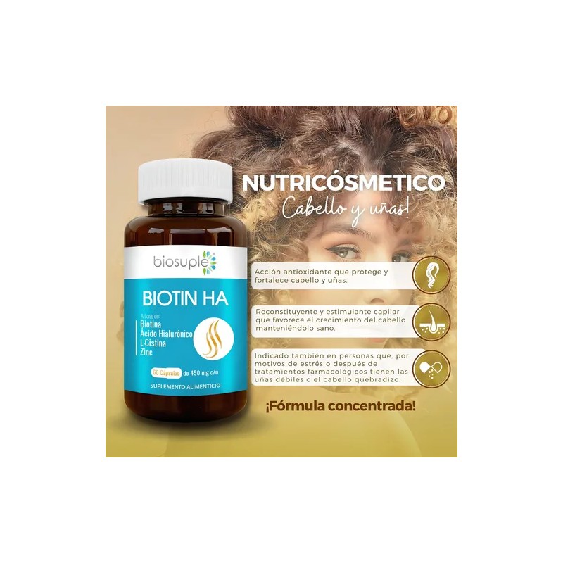 Biosuple Biotina cido Hialurnico Vitaminas 60 Cpsulas Uas Cabello