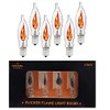 Flicker Flame Shaped Light Bulbs, E12 Replacement Bulbs, Dances with a Flickering Orange Glow, 1 Watt, 120 Volt (6-Pack)