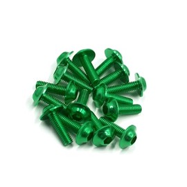 Motoforti 15PCS M6 X 20mm Motorcycle Green Hexagon License Plates Bolts Screws Long-lasting