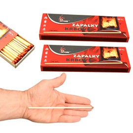 jameitop® 2 XL Matchboxes Mr Fire 17 cm Extra Long Fireplace / Fire Motif: 2 x 40 Packs of Fireplace Lighters Matches