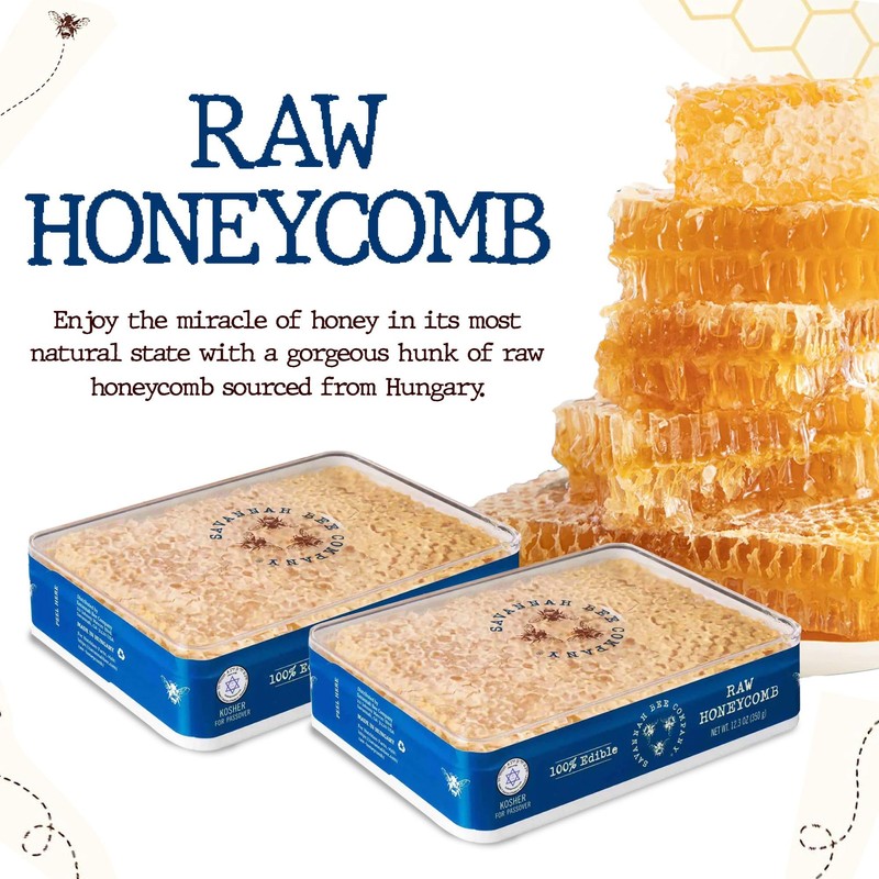 Savannah Bee Company Raw Honeycomb, 12.3 Ounce (Pack of 2)