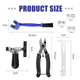 Bicycle Chain Tool, Chain Riveter Bicycle, Bicycle Chain Tool Set, Bicycle Chain Repair Set with 3 Pairs of Bicycle Chain Rivets, Chain Remover for 6-12 Speed Bicycle Chain Who