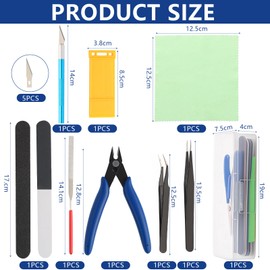 Comzantor Gundam Modeler Basic Tools Craft Set, Modelling Tool Set, with Plastic Box for DIY Car, Hobby, Repair and Fixing, Pack of 10