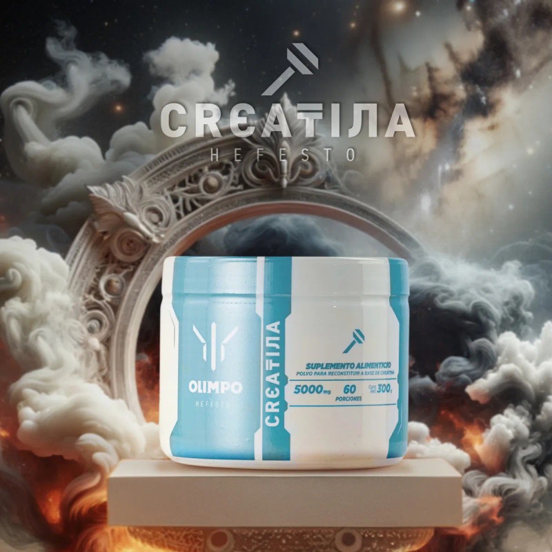 Creatina Monohidratada Hefesto Olimpo 100% Pura 300g Sin Sabor, 60