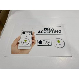 Unbranded/Generic Now Accepting Apple & Google Pay Sign- 18"W x12"W- Coated Card Stock- 1 piece