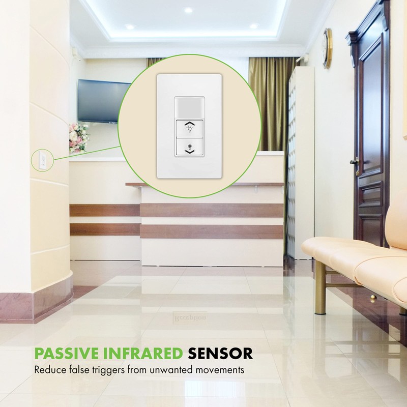 TOPGREENER Occupancy Vacancy PIR Motion Sensor with 0-10V Dimmer Light