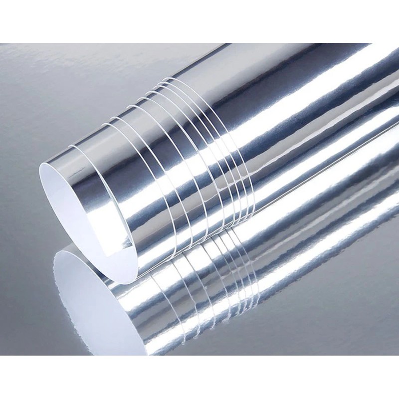 AUTOGOODY 96" x 60" Silver Chrome Mirror Vinyl Film Wrap