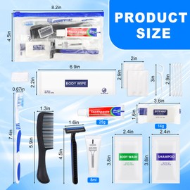 Basic Toiletry Kits, Individually Packed, Personal Hygiene Bulk Homeless Care Package Supplies, Travel Size for Men Women Charity, Disposable Toothbrushes with Toothpaste Set
