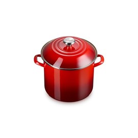 Le Creuset Enamel on Steel Traditional Stockpot, 10 qt., Cerise with Stainless Steel Knob