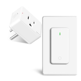 Remote Control Outlet,Greencycle Wireless Remote Control Outlet Plug,On/Off Light Switch Wall Mounted,500ft Range,15A 1500W Wireless Outlets for Household Appliances,No Wiring,White