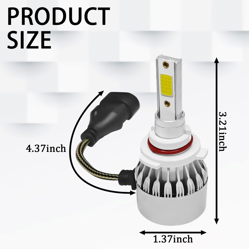 tobenbone 2 PCS 9005/HB3 Car LED Light Replacement, 3800LM 6000K