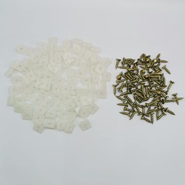 100 Packs Furniture Chest Mending Drawer Bottom Fixing Repair Wedges Drawer Bottom Support Brackets Plastic Angle Code Bracket Fastener with Screws Drawer Wedges 100 Sets (100)