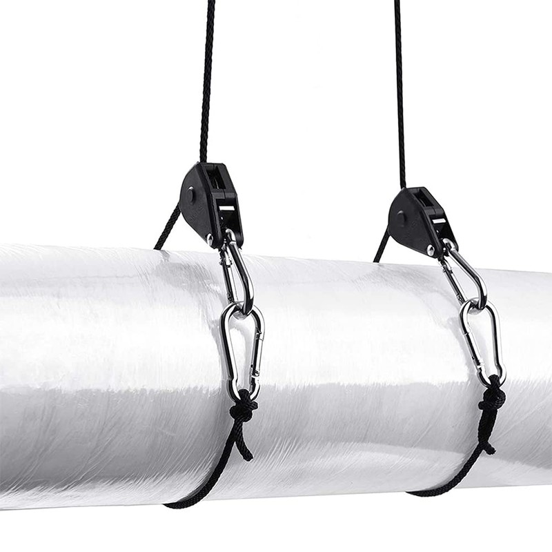 Tiardey 2PCS of 1/8" Adjustable Grow Light Rope Hanger,Fully Locking