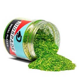 6oz Kiwi Green 0.015" Medium Lime Green Metal Flake Solvent Resisitant Glitter | Paint Metal Flake | Flake for Automotive Spray and Spray Painting | Glitter for Epoxy Resin