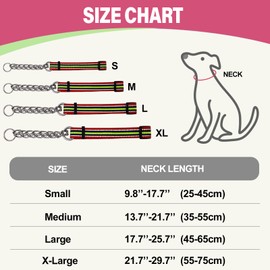 LOS ANDES Dog Choke Collar Martingale Collar with Limited Chain Strong Nylon Collar with Soft Padded No Pull Reflective Training Collar for Large, Medium and Small Dogs(S:Neck 25-45cm,Sky Blue)