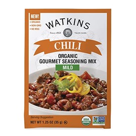 Watkins Organic Gourmet Seasoning Mix, Mild Chili, 1.25 Oz. Pouch, 1 Count