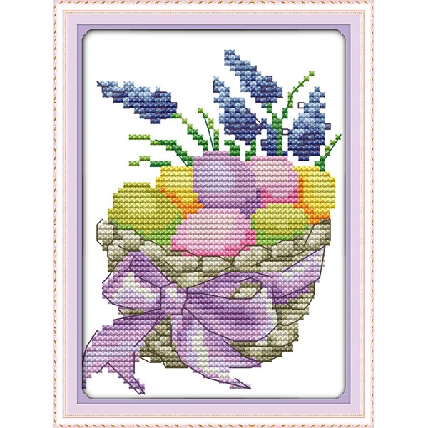 Cross Stitch Kits Stamped, OWN4B Cats Printed Pattern 11CT 11.8x11.8