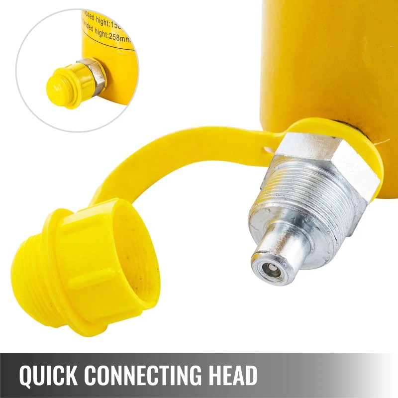 20 Ton Solid Ram Hydraulic Cylinder Jack 6 Inch Stroke